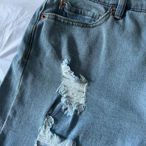Denim ripped shorts